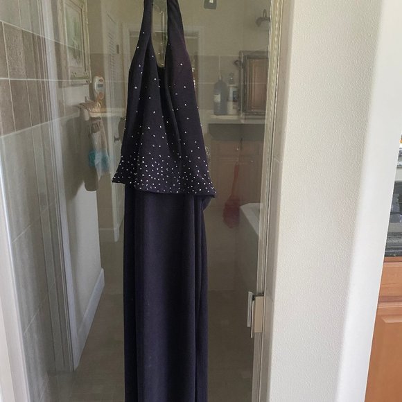 SCOTT MC CLINTOCK LONG BLACK DRESS - Picture 1 of 10